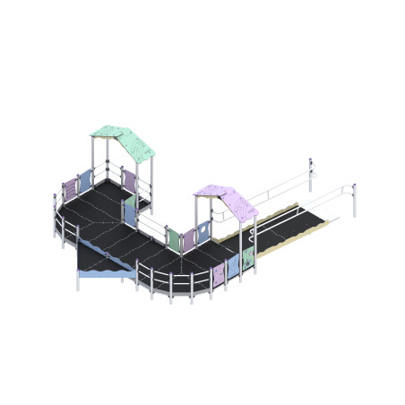 Inclusive play set with a ramp for wheelchairs
