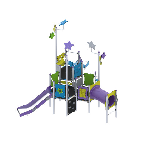 Spielset mit Rutschen und Brücke
