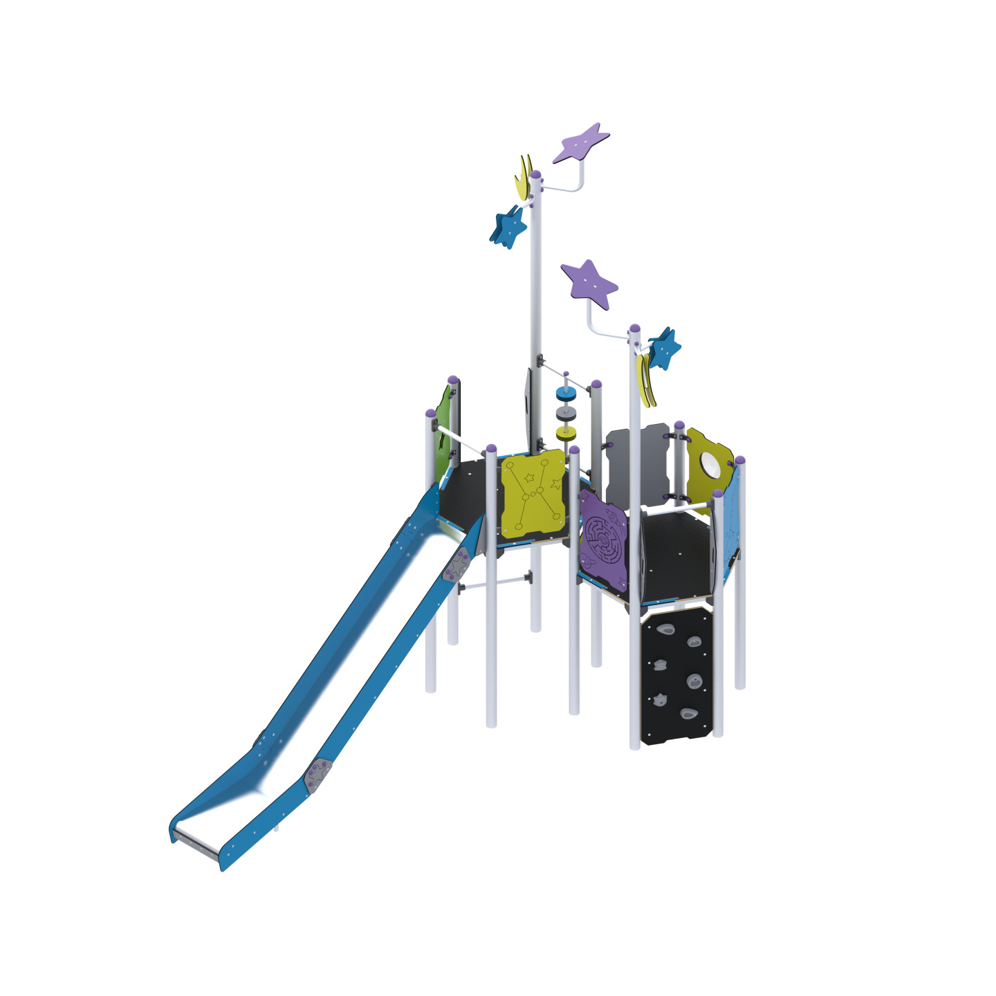 Spielset mit Rutschen, Kletterelementen