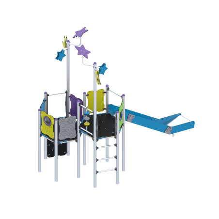Spielset mit Rutschen, Kletterelementen