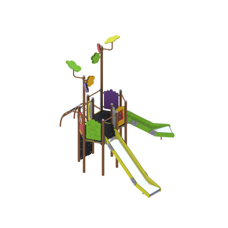 Play set with slides and climbing elements
