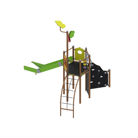 Play set with slide and climbing elements