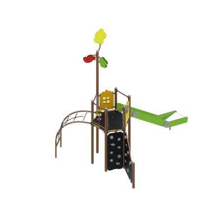 Play set with slide and climbing elements