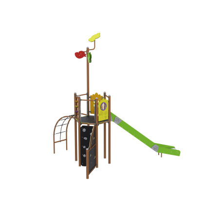 Play set with slide and climbing elements