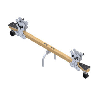 Wooden seesaw panda