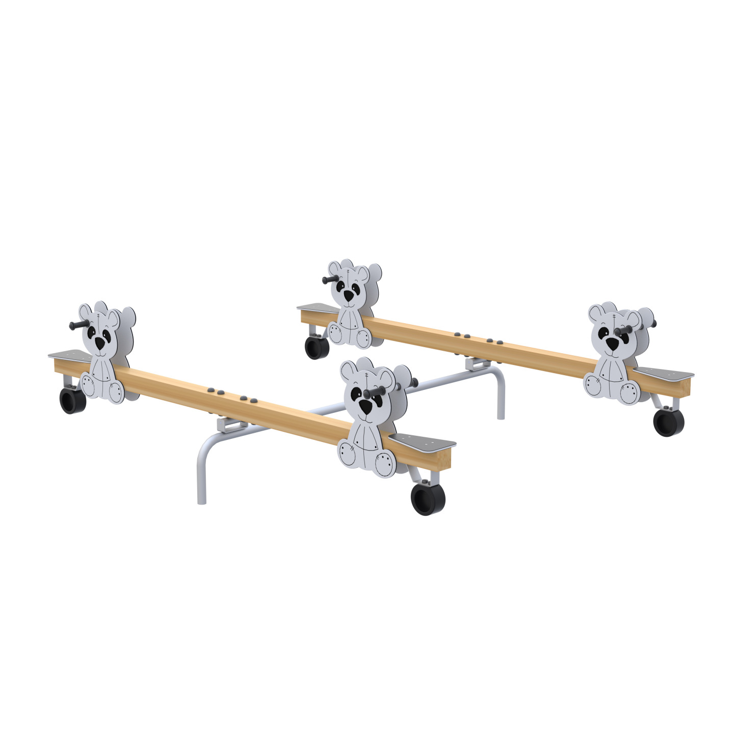 Double wooden panda swing