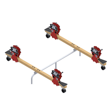 Double wooden seesaw jellyfish pirate