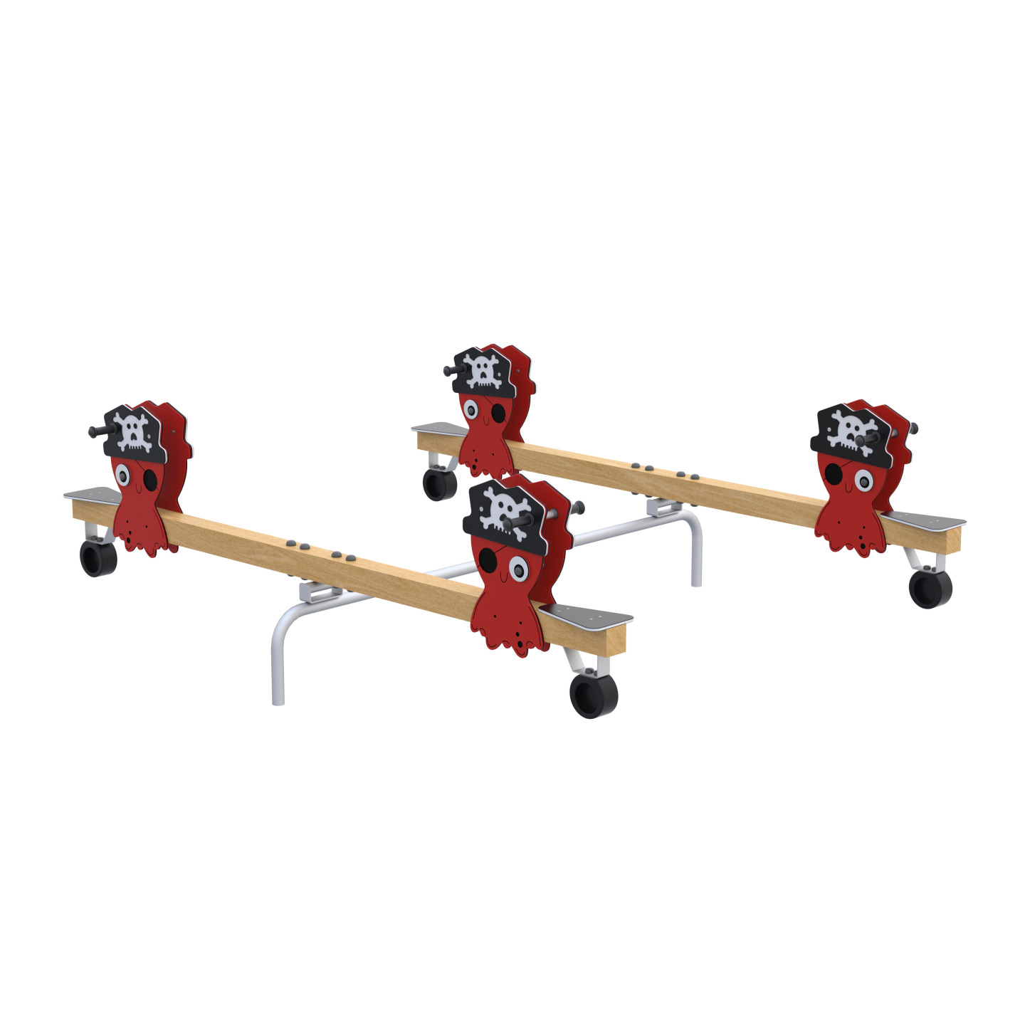 Double wooden seesaw jellyfish pirate