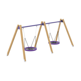 Double wooden swing