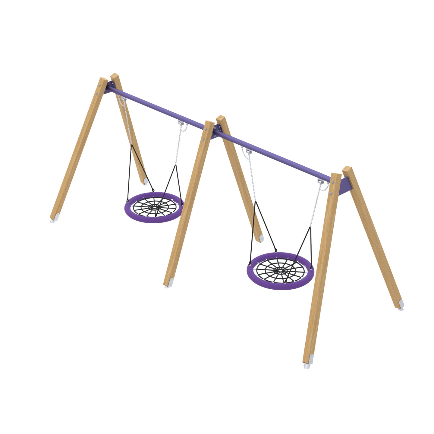 Double wooden swing