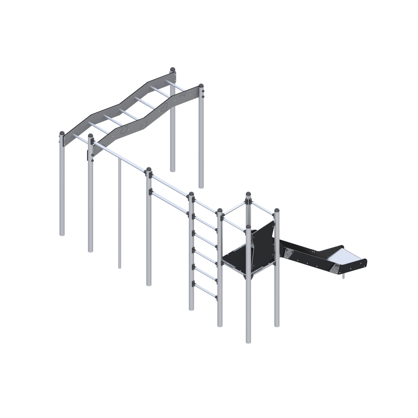Play set with slide and climbing elements