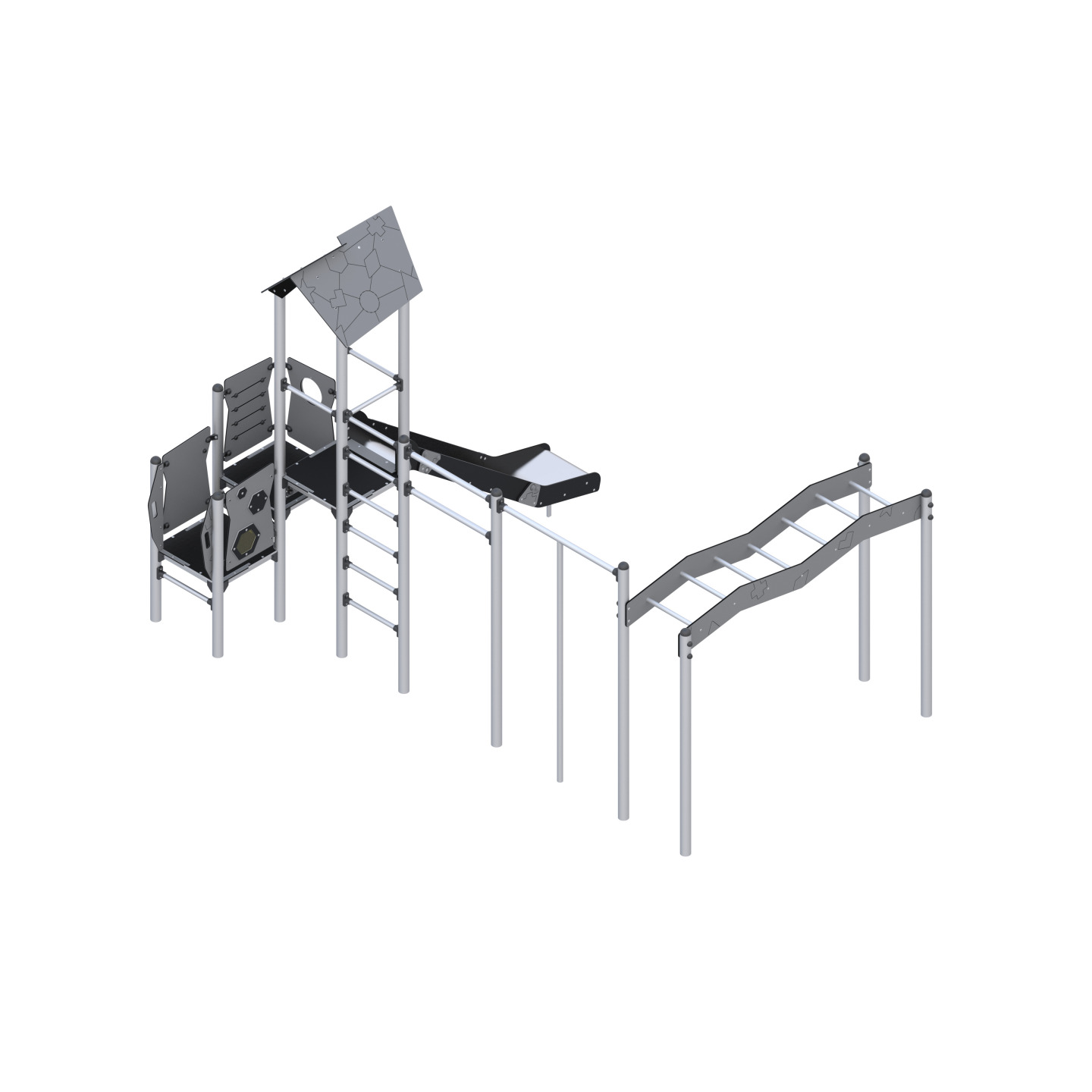 Play set with climbing elements