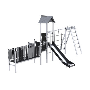 Spielset mit Rutsche, Brücke und Kletterelementen