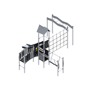 Play set with slide, bridge, and climbing elements 2