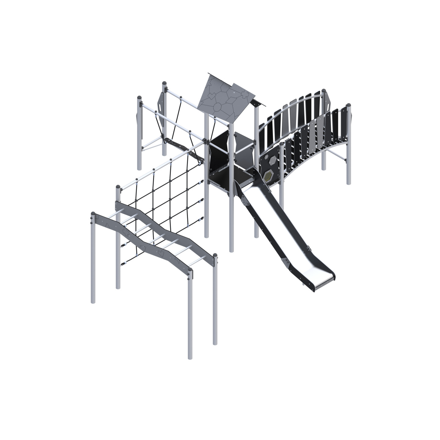 Spielset mit Rutsche, Brücke und Kletterelementen