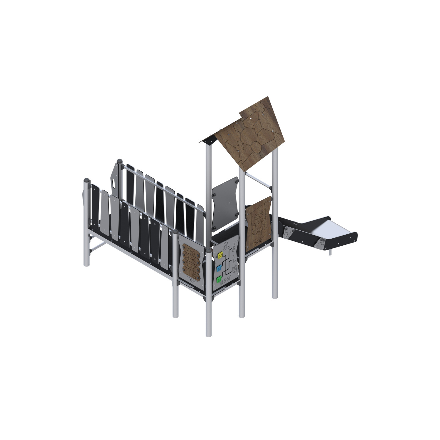Spielset mit Rutsche und Brücke