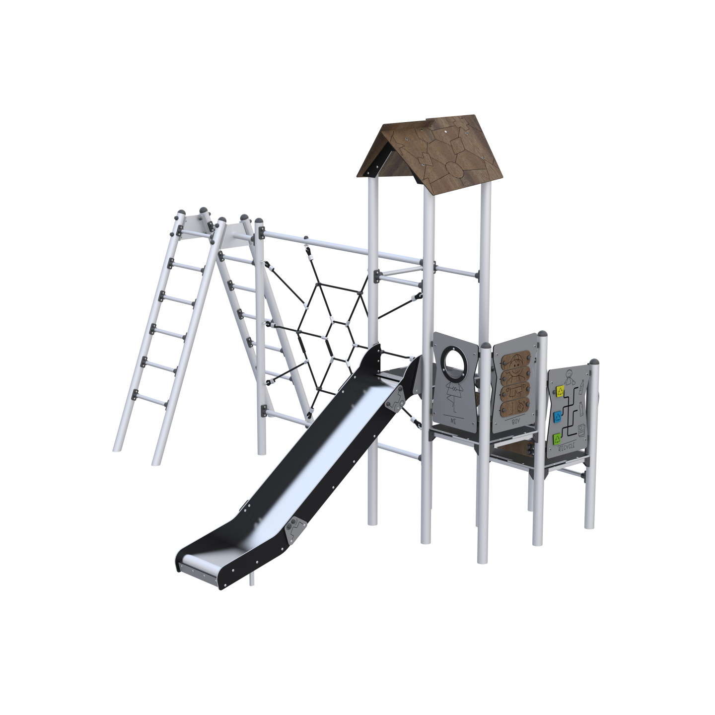Spielset mit Kletterelementen und Seilen