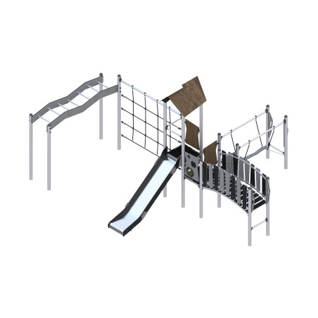 Spielset mit Rutsche, Brücke und Kletterelementen